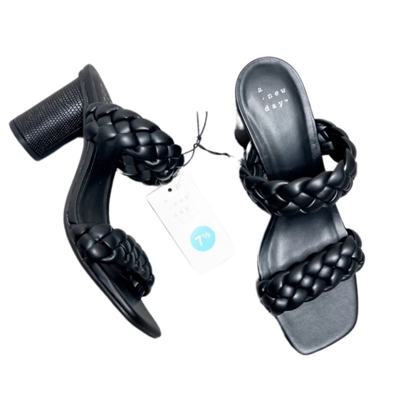 a new day Shoes - New in Box A New Day Women’s Black Basil Braided Square Toe Circle Textured Heel